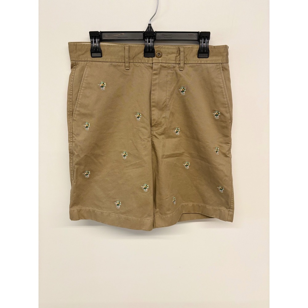 Preppy Chino Shorts Embroidered J.Crew Men 30 Khaki Ivy League Floral Frat